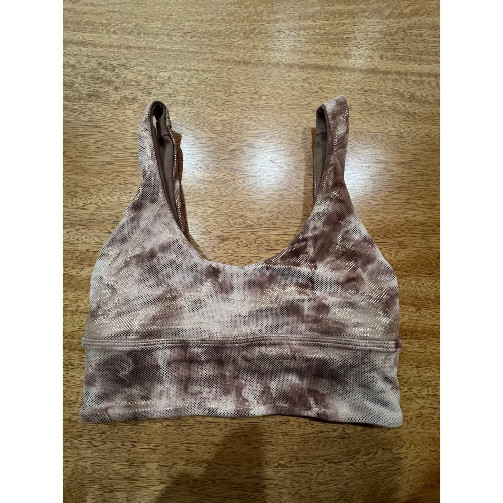 Lululemon Align Reversible Bra Gold Foil Tie Dye Brown Mauve Nulu Yoga Bra